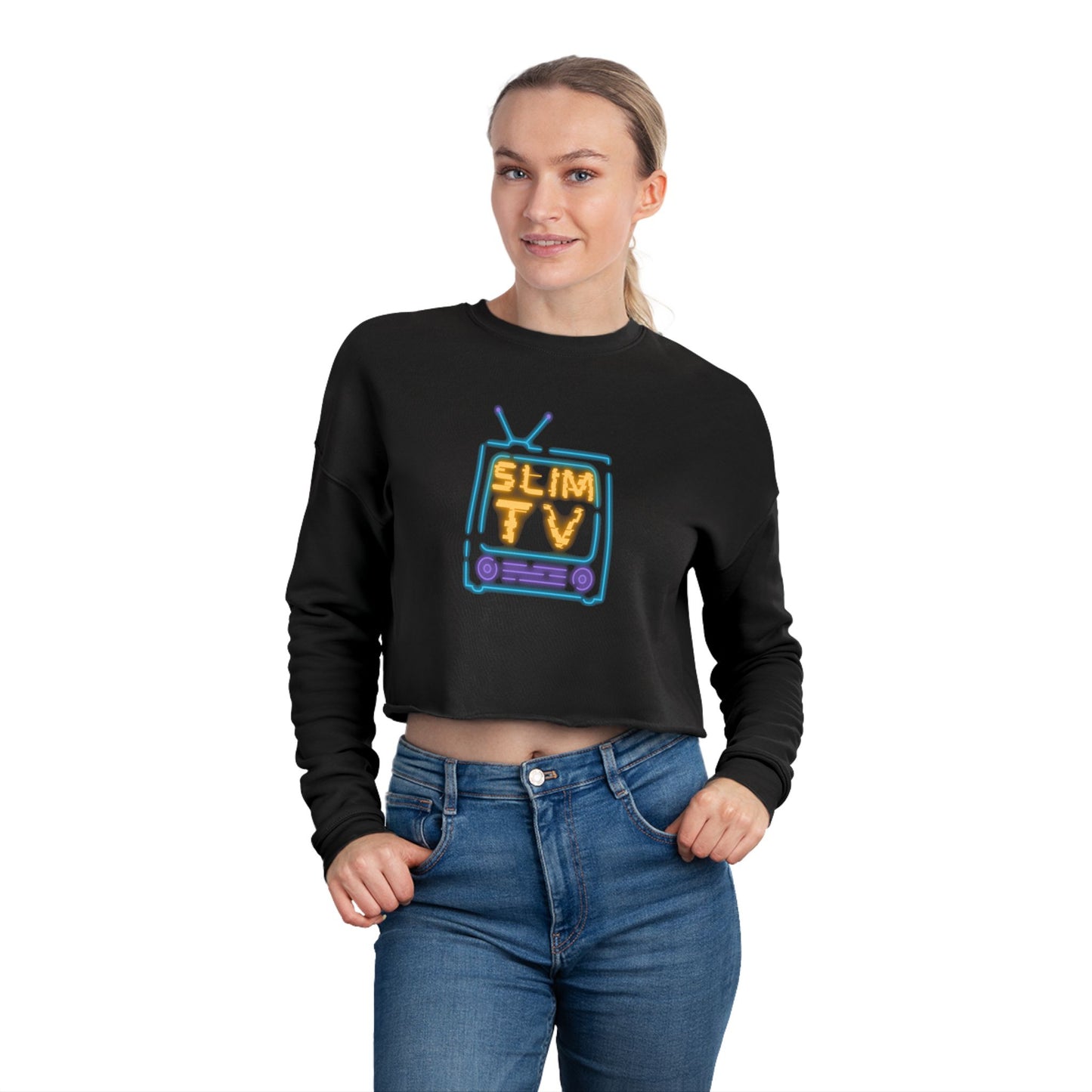 Slim TV Vibes Women's Cropped Sweatshirt